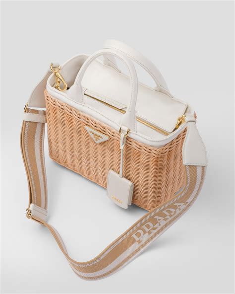 prada wicker handbag|canvas tote bag Prada.